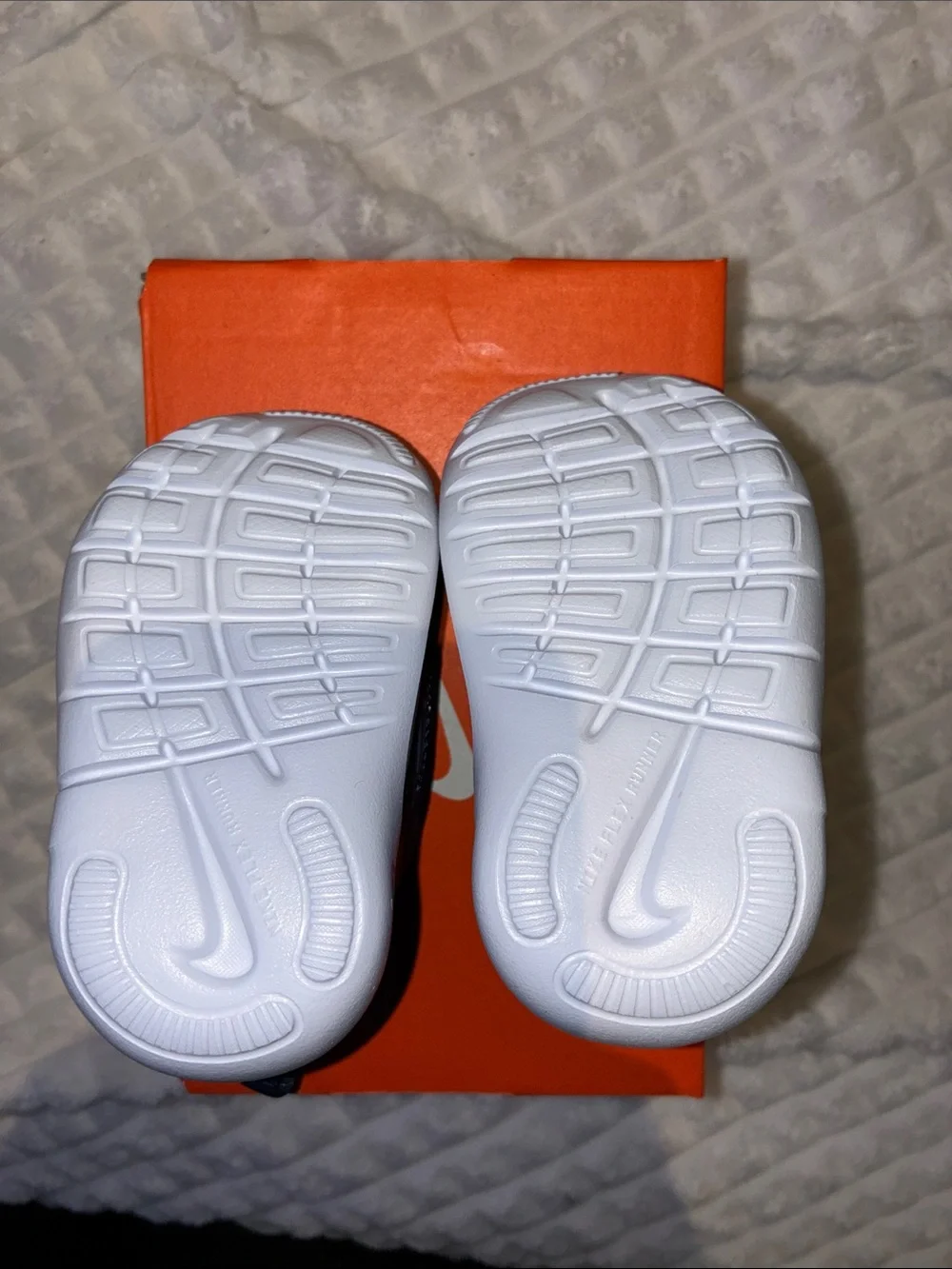 Nike Bright Blue Baby Slip-On Sneakers with Neon Green Logo